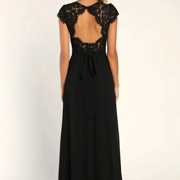 Lulus Momentous Moments Black Lace Backless Maxi Dress - Size XS - Picture 5 of 5